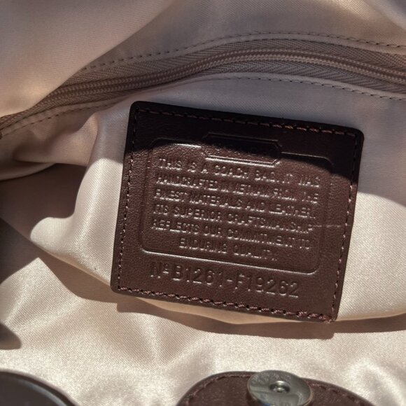 Penelope Signature Sateen North/South tote bag, Tan/Brown with cream lining - Picture 3 of 5